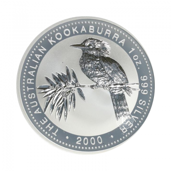 1 oz (31.10 g) sidabrinė moneta Kookaburra, Australija 2000