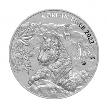 1 oz  (31.10 g) sidabrinė moneta Korean Tiger, Pietų Korėja 2022