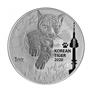 1 oz  (31.10 g) sidabrinė moneta Korean Tiger, Pietų Korėja 2020