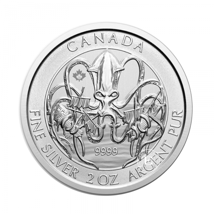 2 oz (62.20 g) silver coin Octopus, Canada 2020