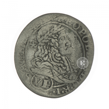 2.61 g sidabrinė  moneta Kreuzer VI, Austrija 1670 (metai apytikslūs)