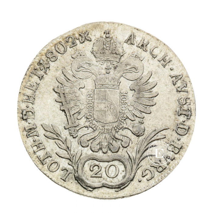 20 Kreuzer (6.61 g) Silbermünze Franz II., Österreich 1802