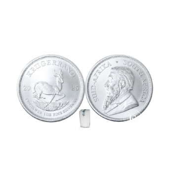 25 x 1 oz piece d'argent Krugerrand, Afrique du Sud 2025 (tube)
