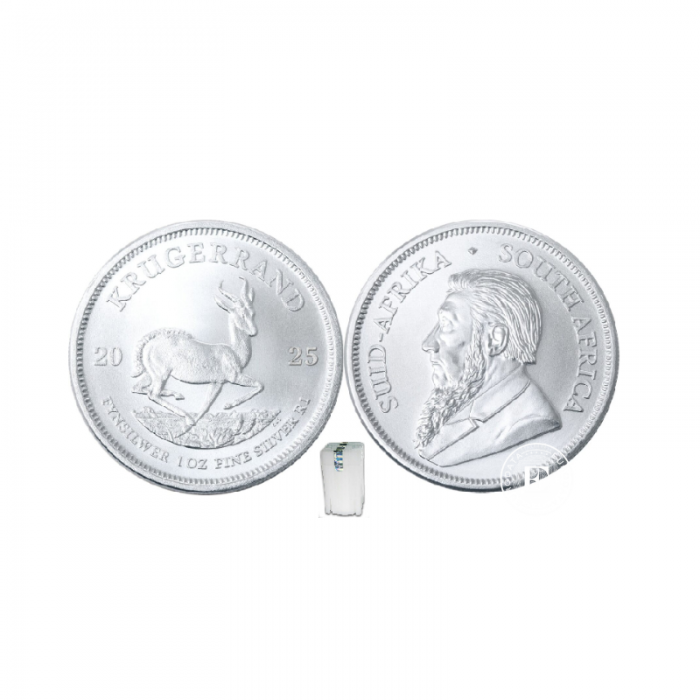 25 x 1 oz silver coins Krugerrand, South Africa 2025 (tube)