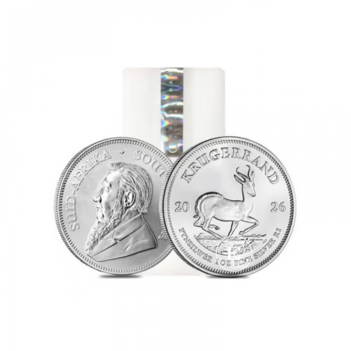 25 x 1 oz Silbermünze Krugerrand, Südafrika 2026 (tube)