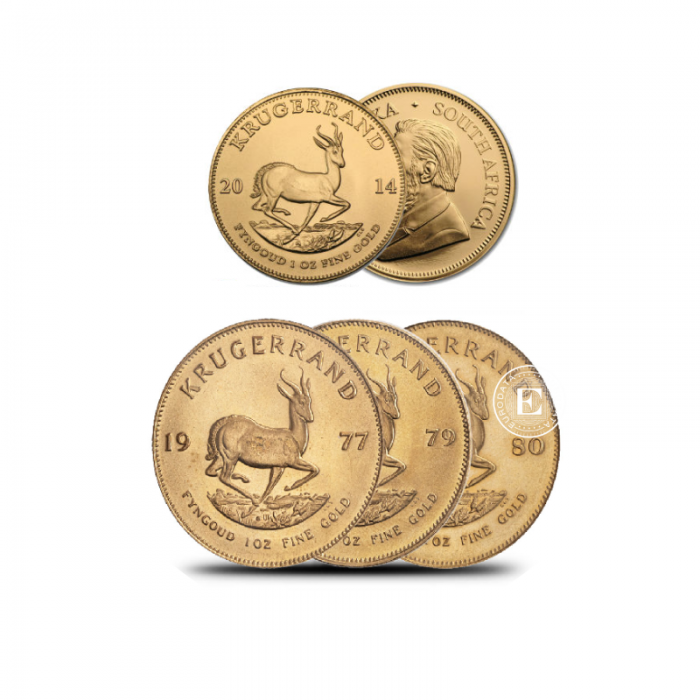 1 oz (31.10 g) auksinė moneta Krugerrand, Pietų Afrikos Respublika (atsitiktiniai metai)