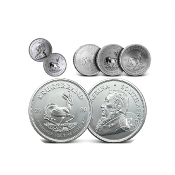 1 oz (31.10 g) sidabrinė moneta Krugerrand, Pietų Afrikos Respublika (atsitiktiniai metai)