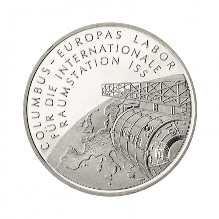 10 Eur (18 g) sidabrinė moneta Europos Kosminė stotis, Vokietija 2004