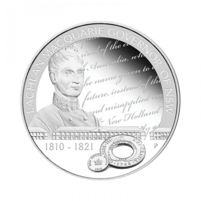 1 oz (31.10 g) Silbermünze PROOF Lachlan Macquari, Australien 2010