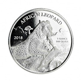 1 oz (31.10 g) sidabrinė moneta Afrikinis leopardas, Ganos Respublika 2018
