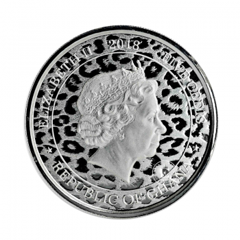 1 oz (31.10 g) sidabrinė moneta Afrikinis leopardas, Ganos Respublika 2018