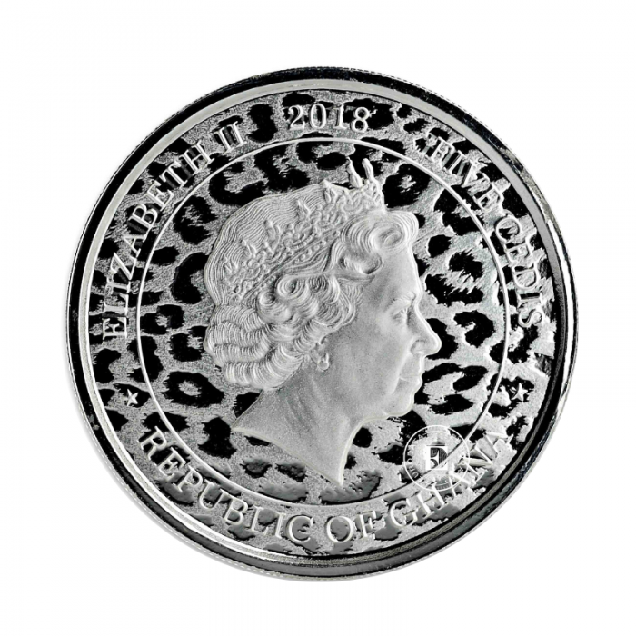 1 oz (31.10 g) pièce Leopard, République du Ghana 2018