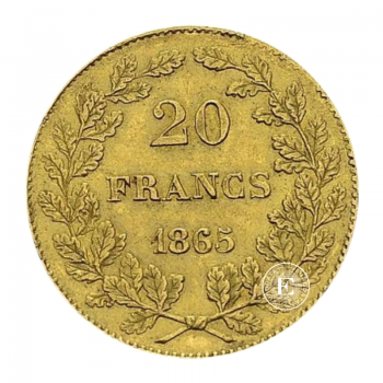5.81 g pièce d'Or 20 Franc Leopold I, Belgique (random year)