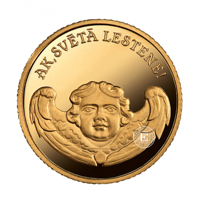 1 lat (1.24 g) pièce d'or PROOF Oh, holy Lestene, Lettonie 2013