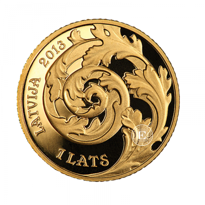 1 lat (1.24 g) pièce d'or PROOF Oh, holy Lestene, Lettonie 2013