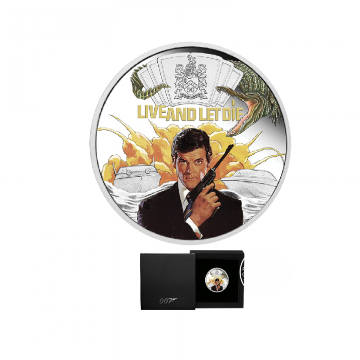 1 oz (31.10 g) pièce coloree  d'argent PROOF James Bond - Live and Let Die, Tuvalu 2023