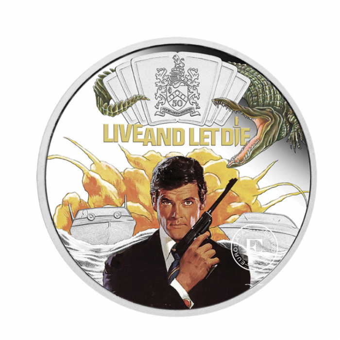 1 oz (31.10 g) pièce coloree  d'argent PROOF James Bond - Live and Let Die, Tuvalu 2023