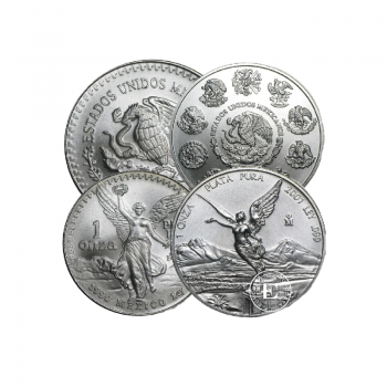 1 oz (31.10 g) sidabrinė moneta Laisvės angelas, Meksika (atsitiktiniai metai)