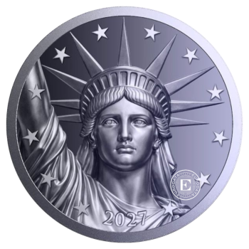1 oz (31.10 g) titano moneta Statue of Liberty, JAV 2027