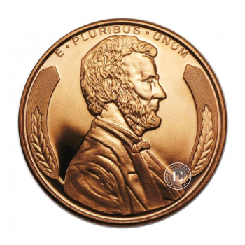 1 oz copper round Lincoln Wheat, USA random year