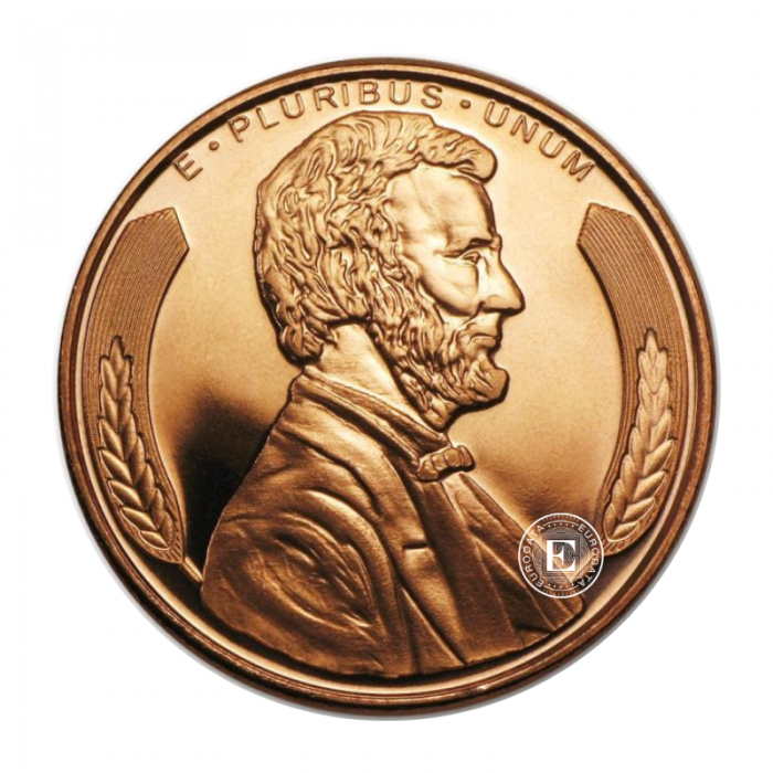 1 oz copper round Lincoln Wheat, USA random year