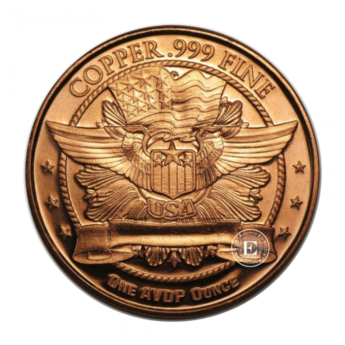 1 oz copper round Lincoln Wheat, USA random year