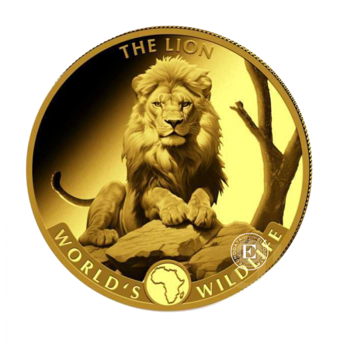 1oz (31.10 g) gold coin Congo world wildlife - Lion, Republic of the Congo 2025