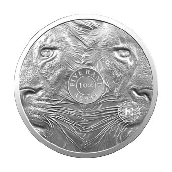 1 oz (31.10 g) sidabrinė moneta kortelėje Didysis penketas - Liūtas, Pietų Afrikos Respublika 2019