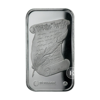 1 oz (31.10 g)  silver bar Liberty Proclaim, Private Mint 999