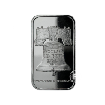 1 oz (31.10 g)  silver bar Liberty Proclaim, Private Mint 999