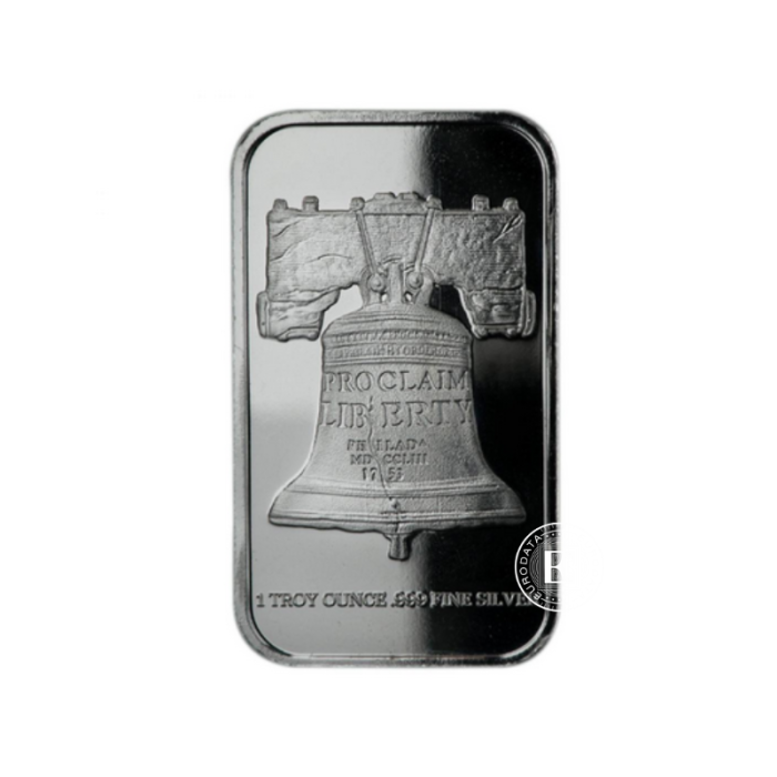 1 oz (31.10 g)  silver bar Liberty Proclaim, Private Mint 999