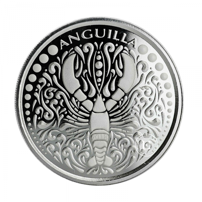 1 oz (31.10 g) sidabrinė moneta EC8 Anguilla - Lobster, Rytų Karibų Salos 2018
