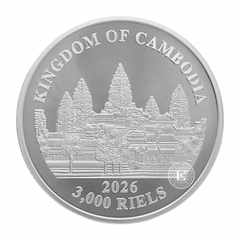 1 oz (31.10 g) sidabrinė moneta Prarasti Kambodžos tigrai, Kambodža 2026