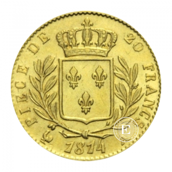 20 francs (5.81 g) pièce d'or Louis XVIII, France (1814-1815) 
