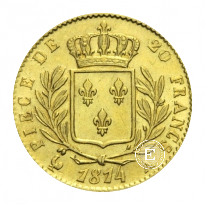 20 francs (5.81 g) pièce d'or Louis XVIII, France (1814-1815) 