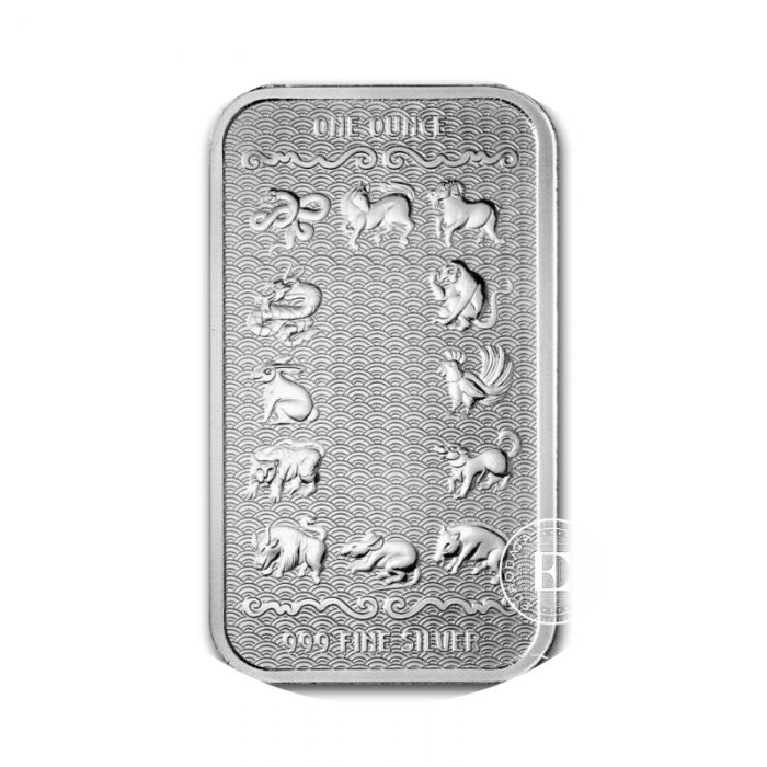 1 oz  (31.10 g)  sztabka srebra The Lunar - Snake, APMEX 999