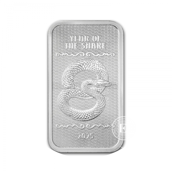 1 oz  (31.10 g)  sztabka srebra The Lunar - Snake, APMEX 999