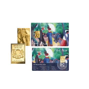 1/1000 oz aukso luitas - moneta August Macke Paintings – Promenade, Čadas
