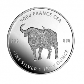 1 oz (31.10 g) silver coin Mandala Buffalo, Republic of Chad 2020