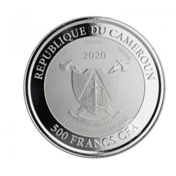 1 oz (31.10 g) srebrna moneta Mandrill, Cameroon 2020