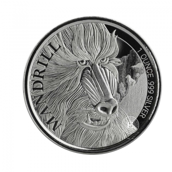 1 oz (31.10 g) srebrna moneta Mandrill, Cameroon 2020