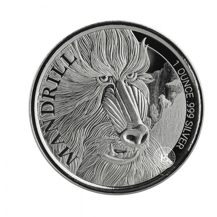 1 oz (31.10 g) sidabrinė moneta Mandrill, Kamerūnas 2020
