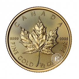 1/2 oz (15.55 g) auksinė moneta Klevo lapas, Kanada 2025