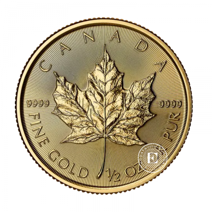 1/2 oz (15.55 g) auksinė moneta Klevo lapas, Kanada 2025