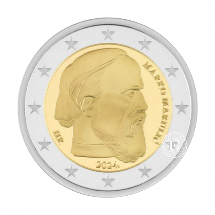2 Eur coin on coincard  Marko Marulic, Croatia 2024