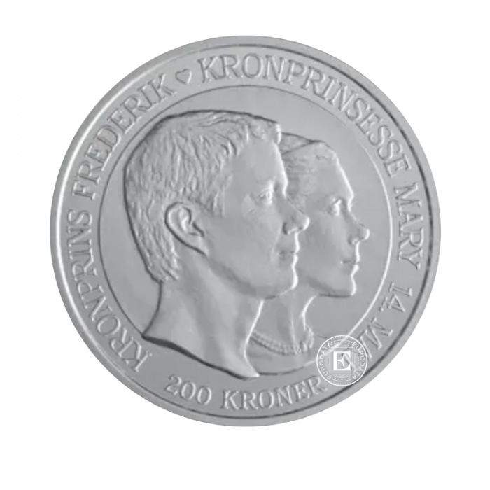 1 oz (31.10 g) silver coin Wedding of Crown Prince Frederik and Miss Mary Donaldson, Denmark 2004