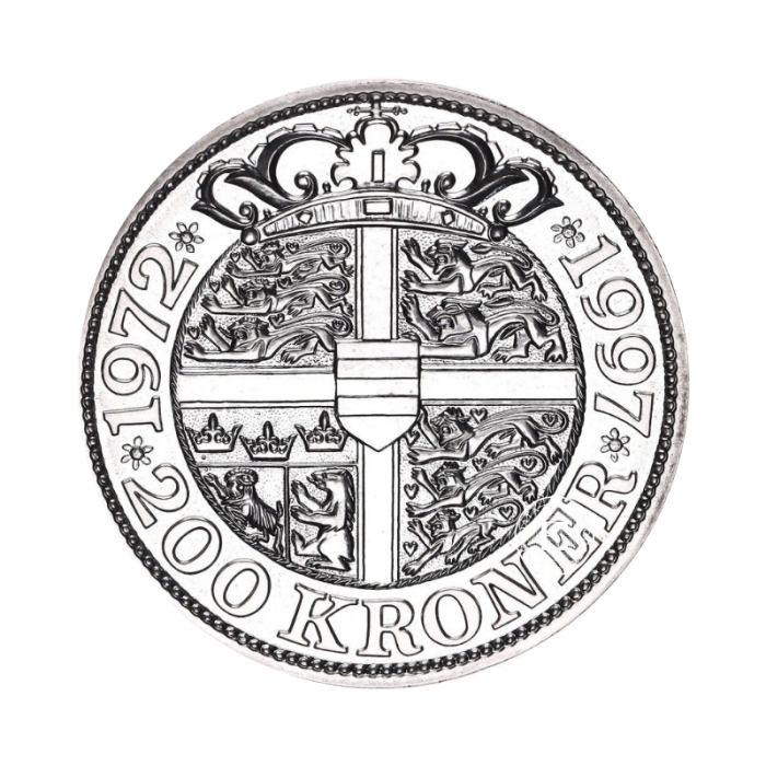 1 oz (31.10 g)  srebrna moneta Margrethe II, Dania 1997