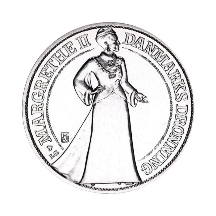 1 oz (31.10 g)  srebrna moneta Margrethe II, Dania 1997