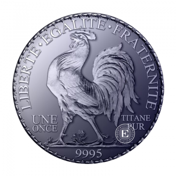 1 oz (31.10 g) titano moneta Marianne Rooster, Prancūzija 2026