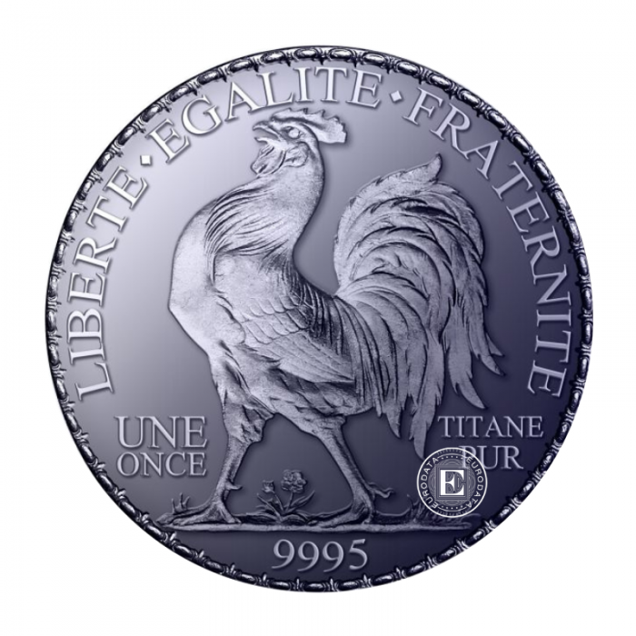 1 oz (31.10 g) titano moneta Marianne Rooster, Prancūzija 2026